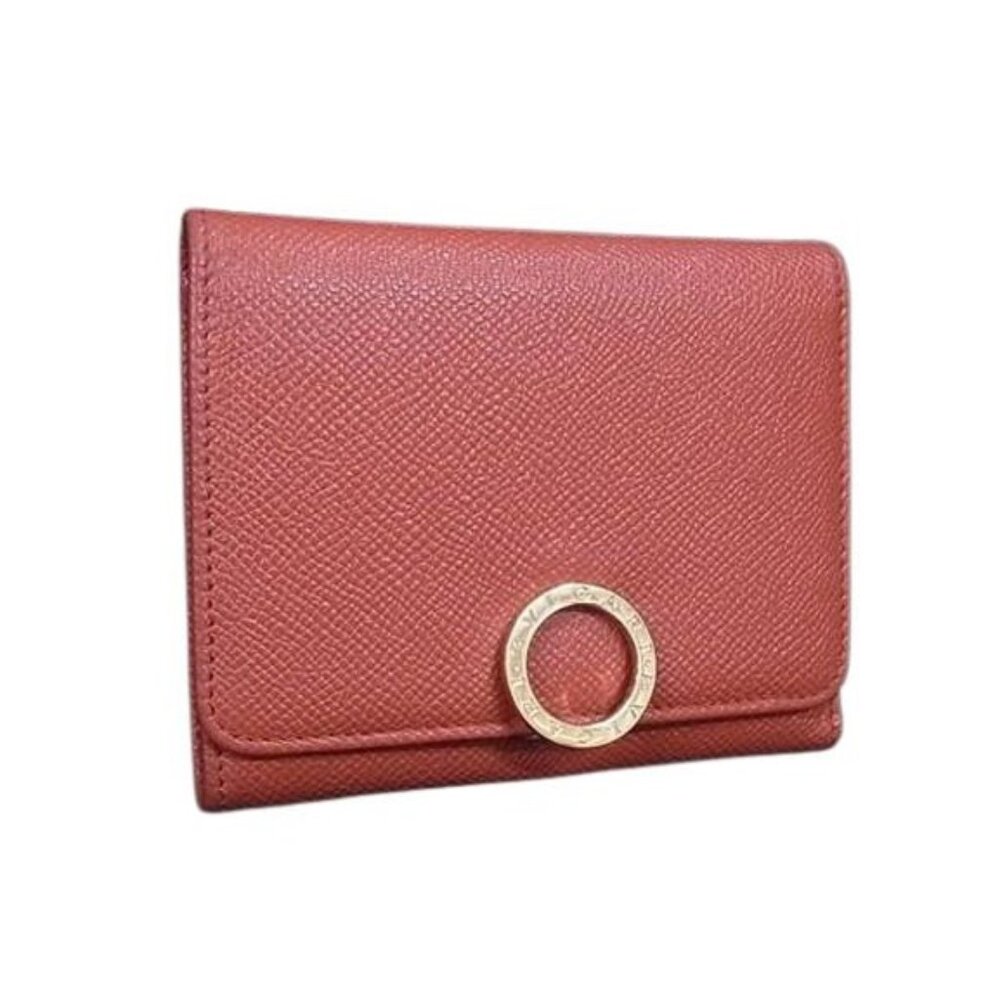 Bvlgari Wallet Bvlgari Orange Leather Trifold Logo Clip Gold Hardware